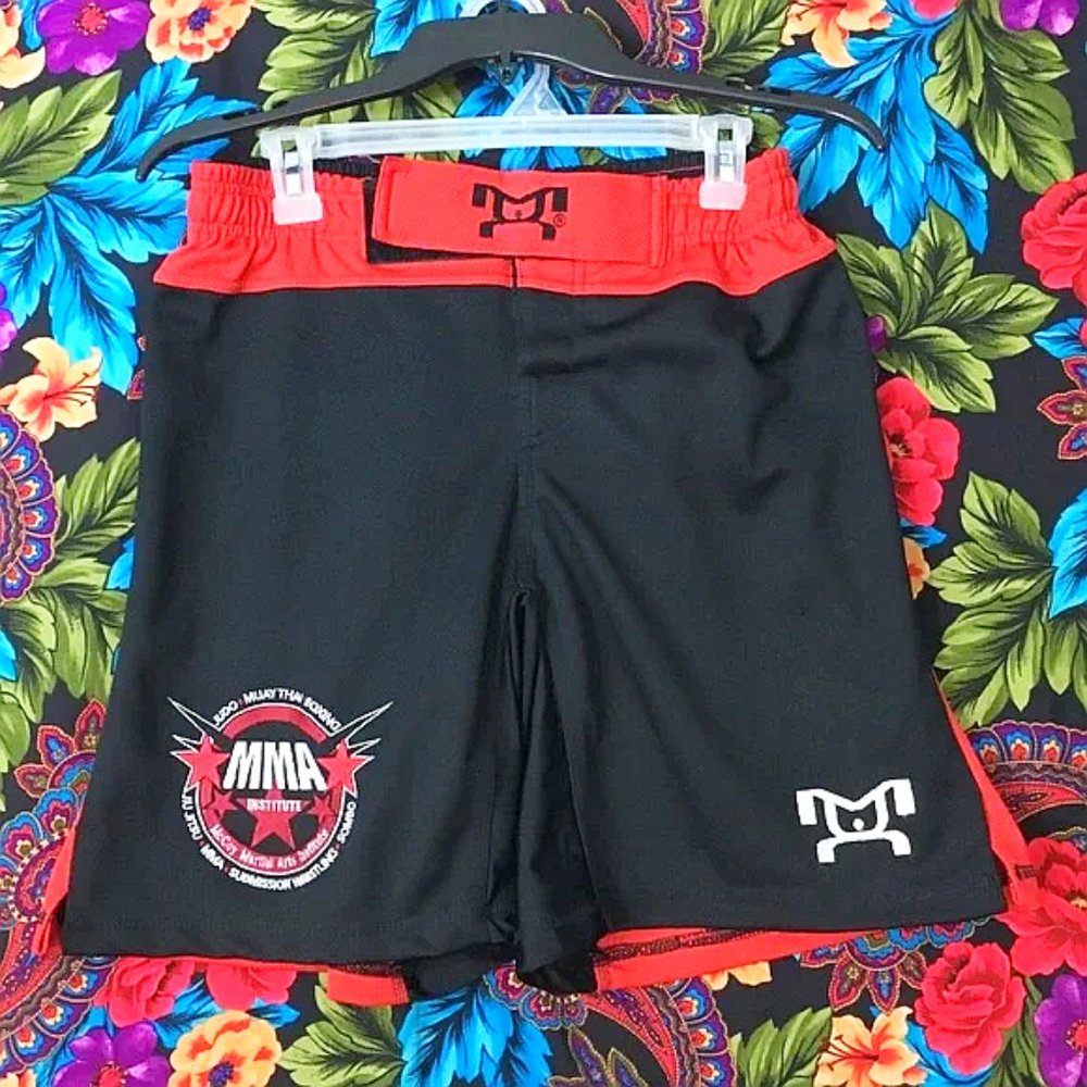 MEN’S MMA INSTITUTE SHORTS SMALL MUAY THAI CAGE FIGHTING SPARRING BOXING SPORTS